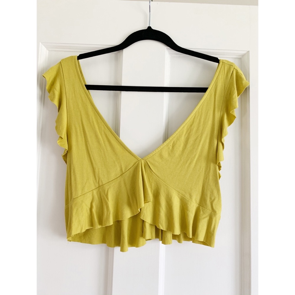 Urban Outfitters Green Flowy Crop Top